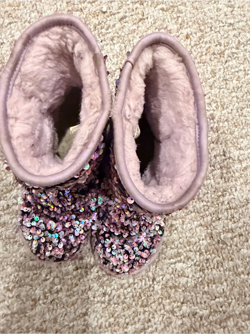 UGG Classic II Stellar Sequin Lilac Frost Boots Girls Size 13